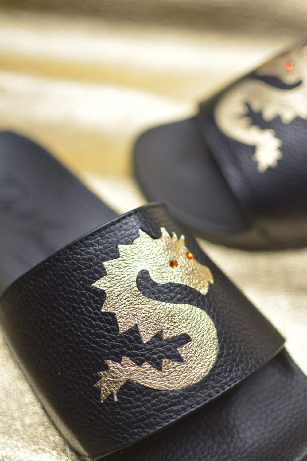 BLACK & GOLD DRAGON SLIDES - Image 6