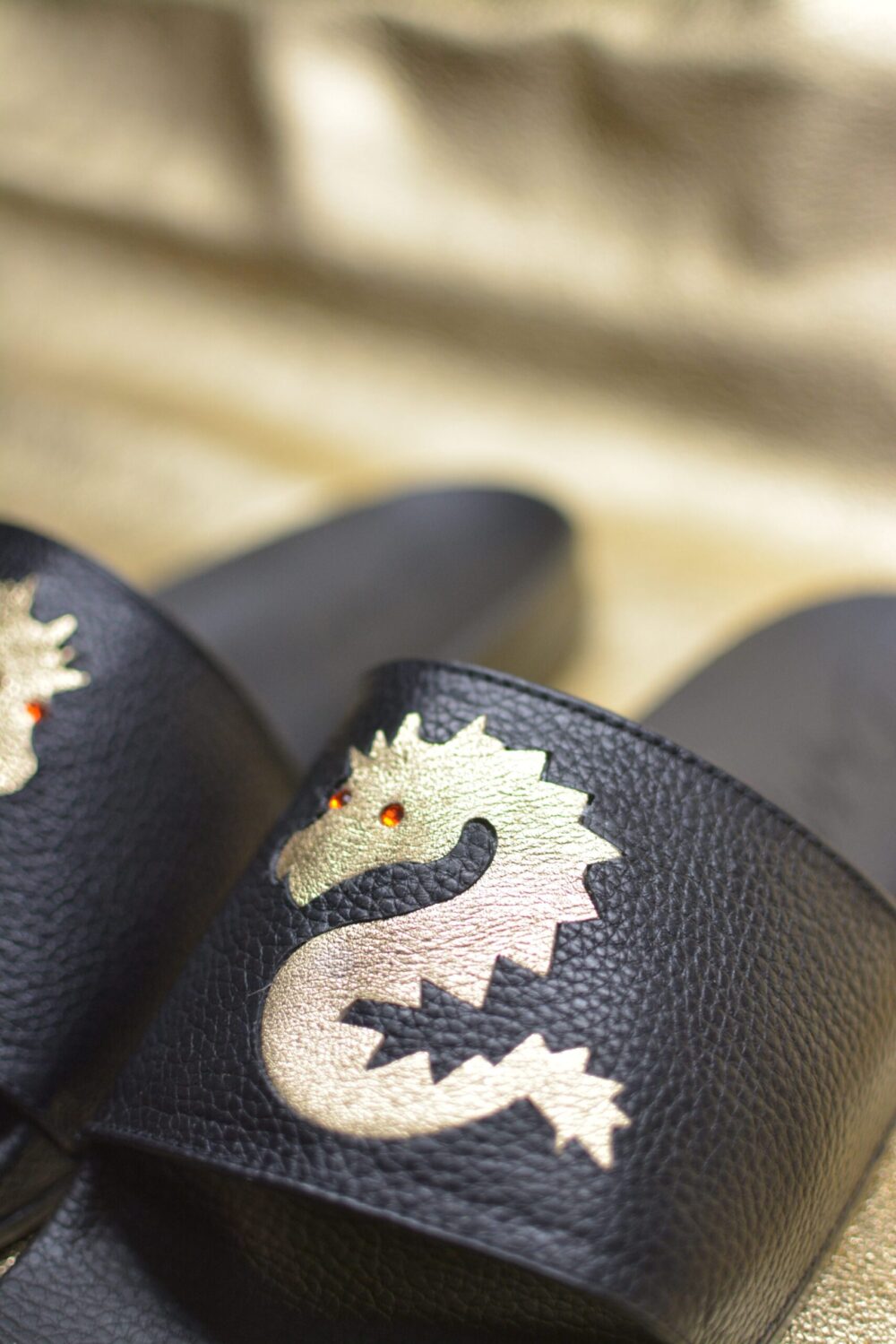 BLACK & GOLD DRAGON SLIDES - Image 5