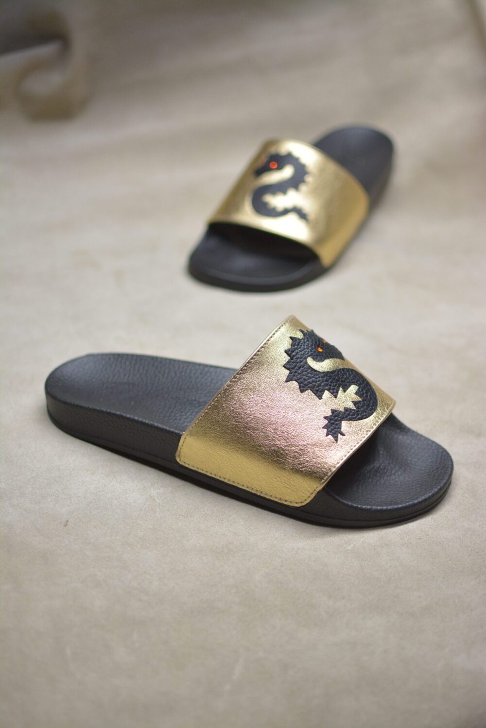 GOLD & BLACK DRAGON SLIDES - Image 5