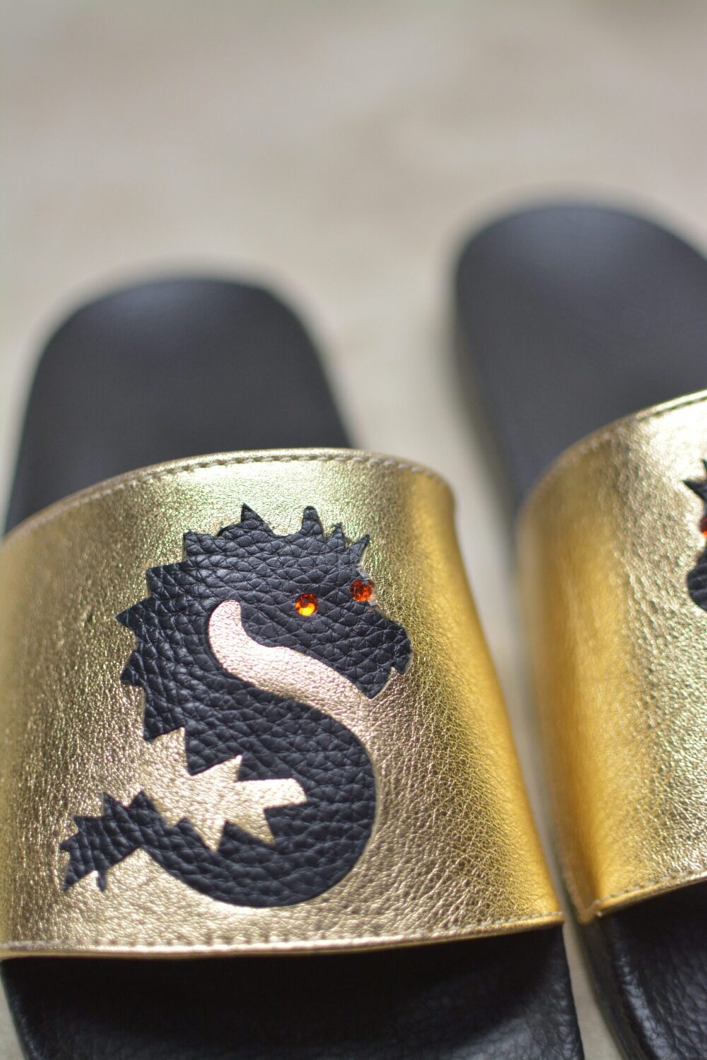 GOLD & BLACK DRAGON SLIDES - Image 3